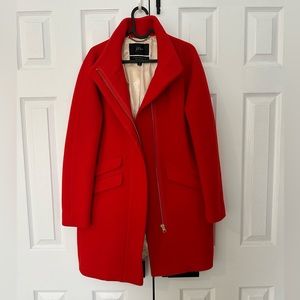 J Crew Cocoon Red Wool Coat